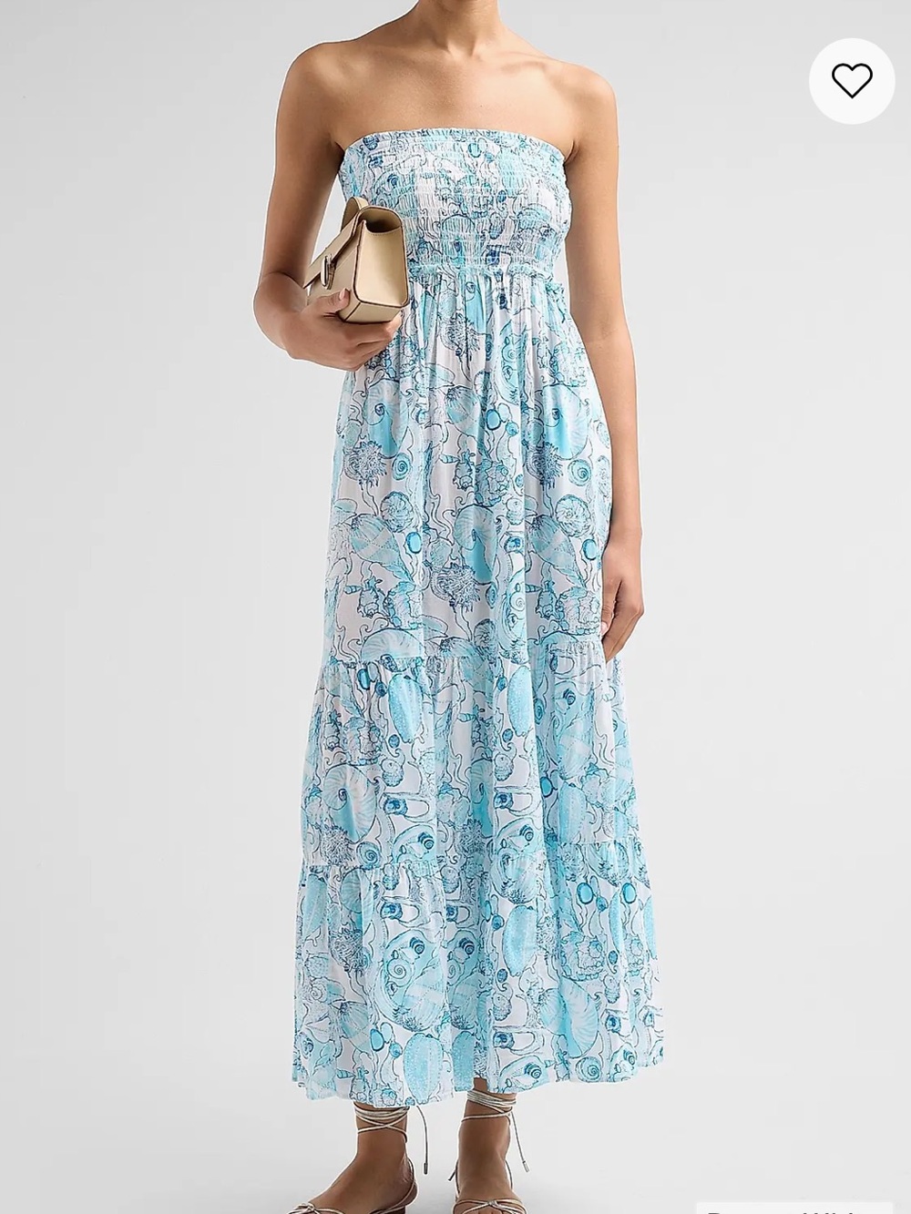 Lilly Pulitzer Anali Maxi Cover-Up Dress Resort White Shell Shine Blue XXS